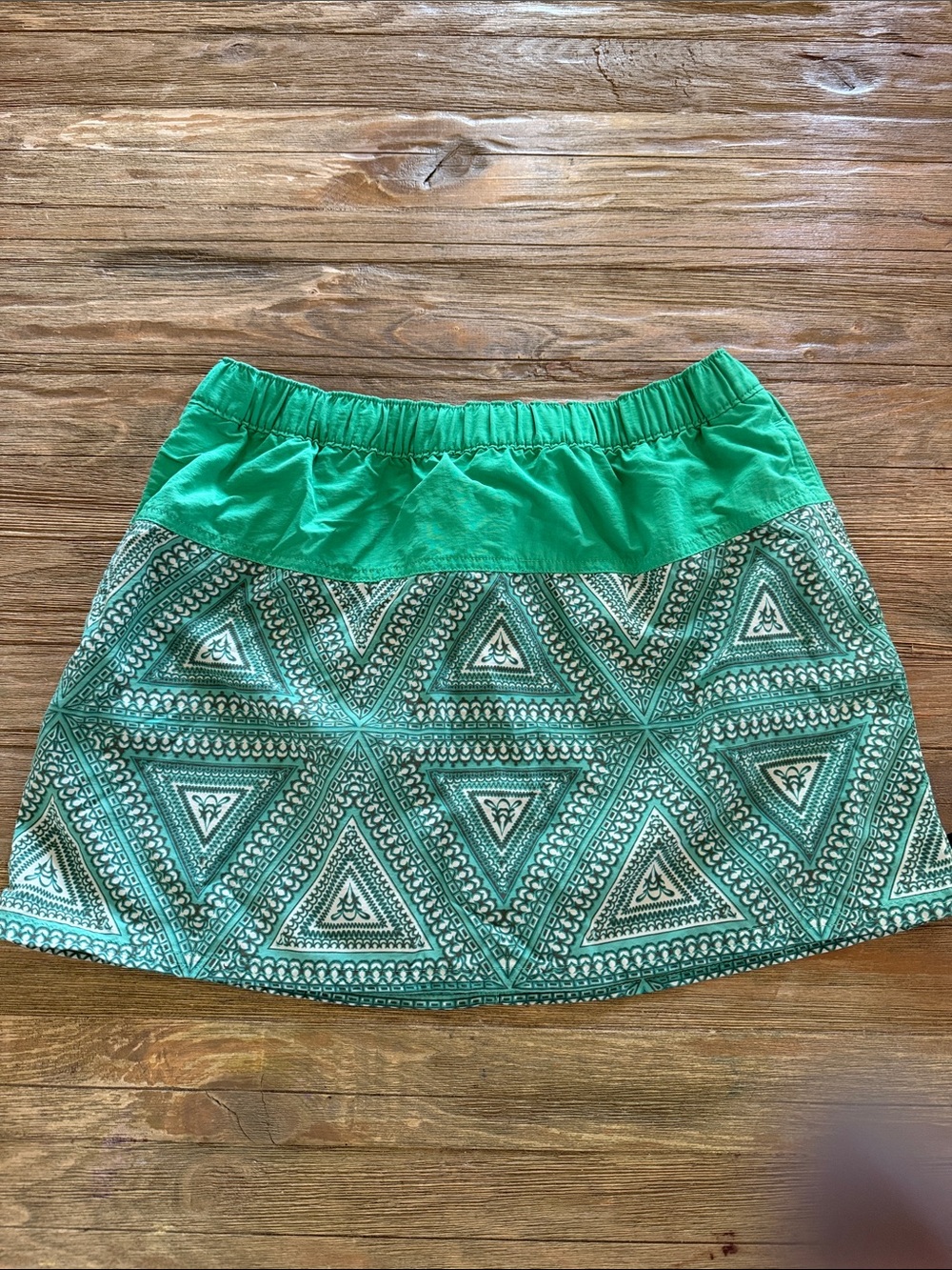 Patagonia Teal Green Patterned Mini Skirt